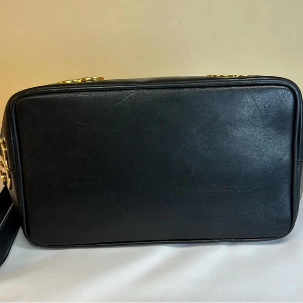 CHANEL CC Calfskin Shoulder Bucket Bag 24K Goldplated.